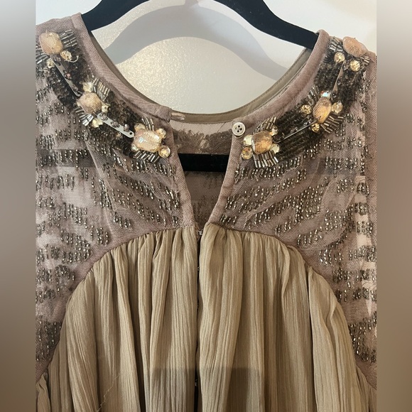 Anthropologie Moulinette Soeurs Mini Dress with Beaded Neckline - Picture 10 of 12